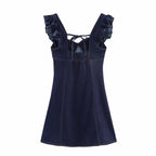Women's Wash Denim Flying Sleeves Design Vest