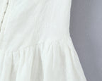 Women's Embroidered Floral Cotton Square-Neck Dress