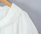 Women's French Sweet White Doll Collar Shirt Short Sleeve Women Puff Sleeve Top Design White Top