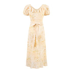 Women's Floral Ruched Bodycon Midi Dress