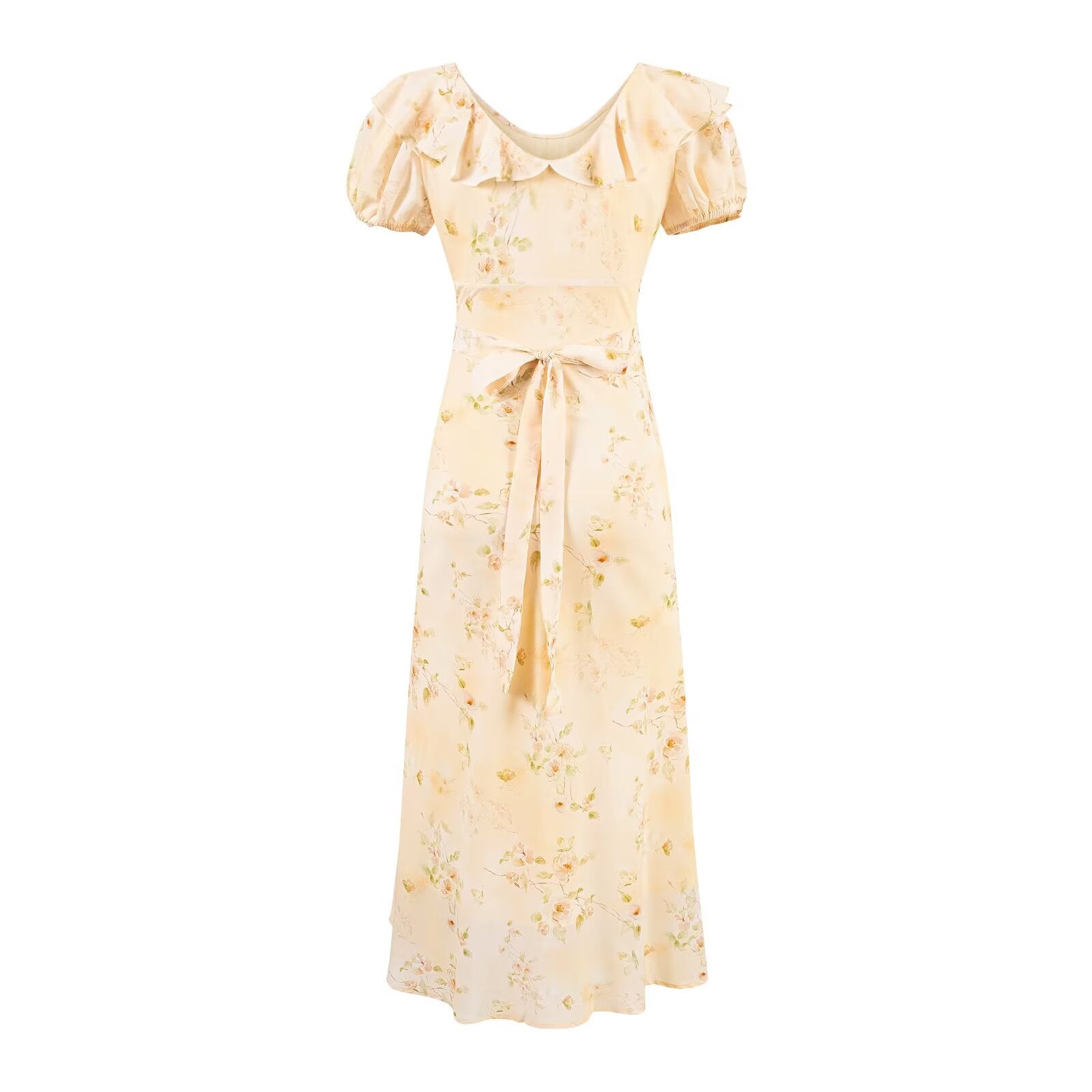 Women's Floral Ruched Bodycon Midi Dress