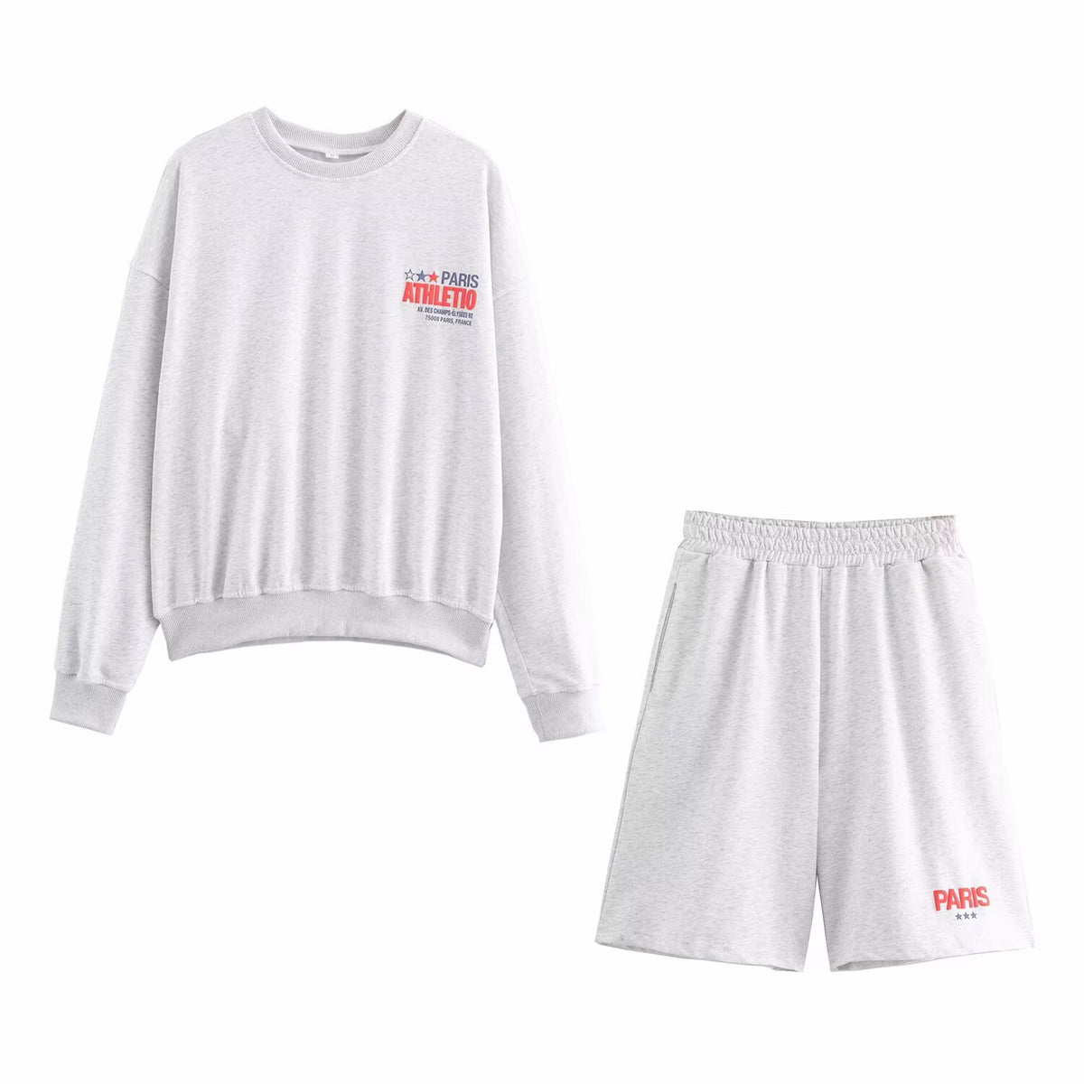 Autumn Convex Printed Sweater Casual Shorts