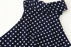Women's with Belt Polka Dot Hanging Collar Midi Dress