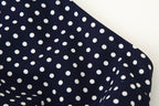 Women's with Belt Polka Dot Hanging Collar Midi Dress