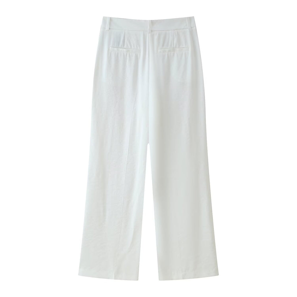 Women's Bow Tie Hanging Collar Vest Pleated Wide Leg Pants Sets