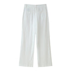 Women's Bow Tie Hanging Collar Vest Pleated Wide Leg Pants Sets