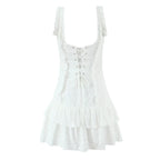 Lace-Design Ruffled Mini Dress