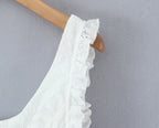 Lace-Design Ruffled Mini Dress