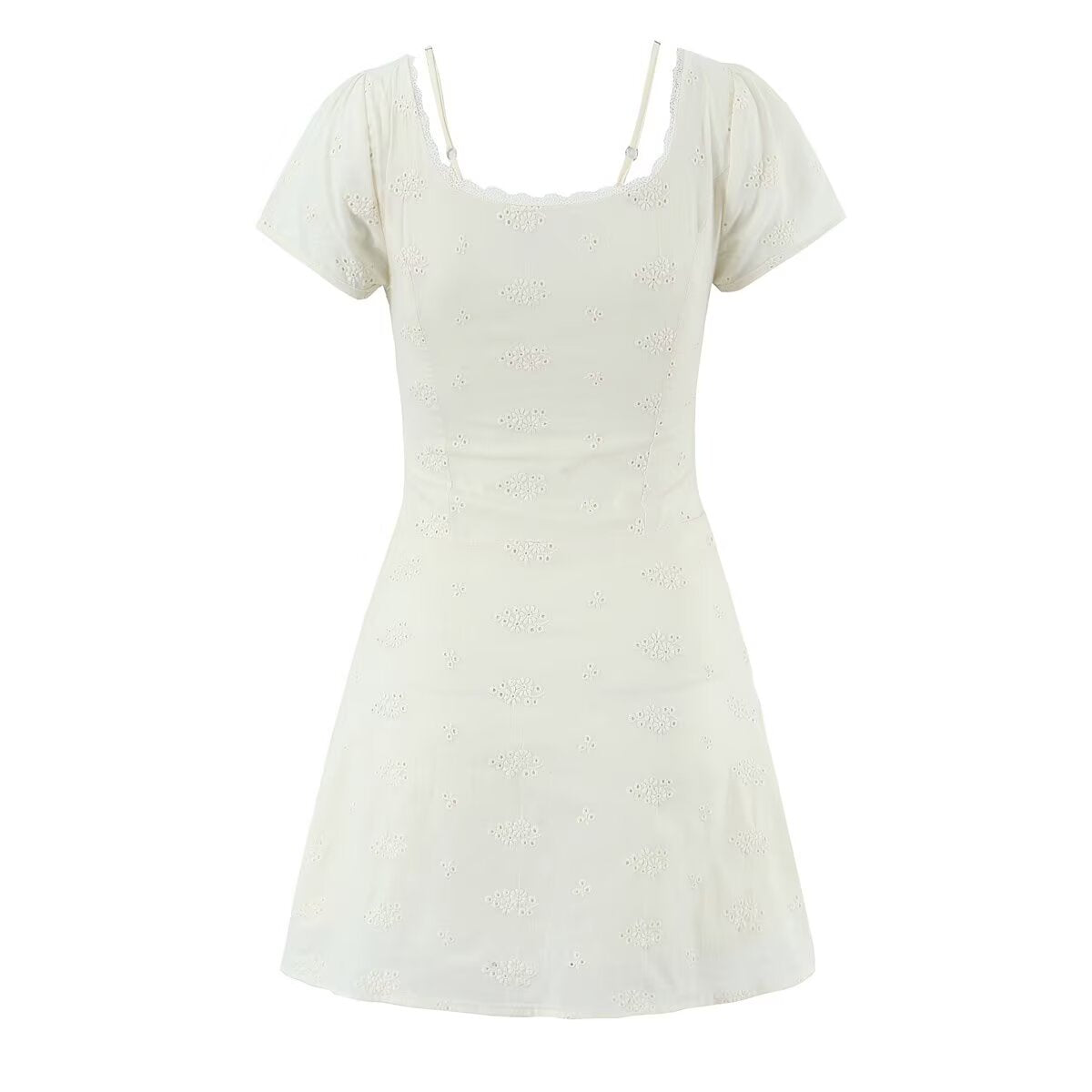 Women's Lace Bow Puff Sleeve Bodycon Dress