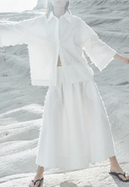 Women's Summer Tops Tassel Line Shirt and Skirt Two-Piece Set