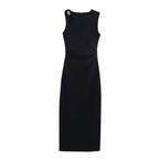 3D Detail Ruched Sleeveless Bodycon Maxi Dress
