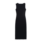 3D Detail Ruched Sleeveless Bodycon Maxi Dress