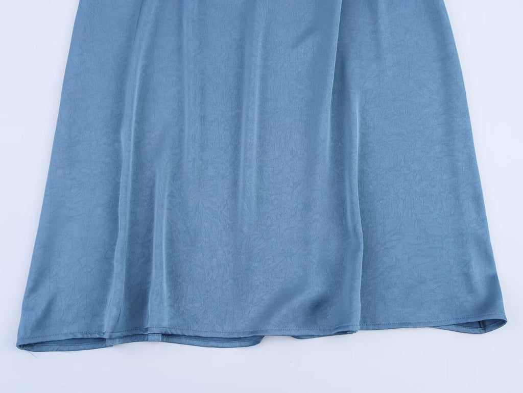 Embroidered V-Neck Sleeveless Midi Dress