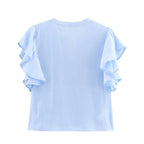 Women's Laminated Decoration Short Sleeve Shirt