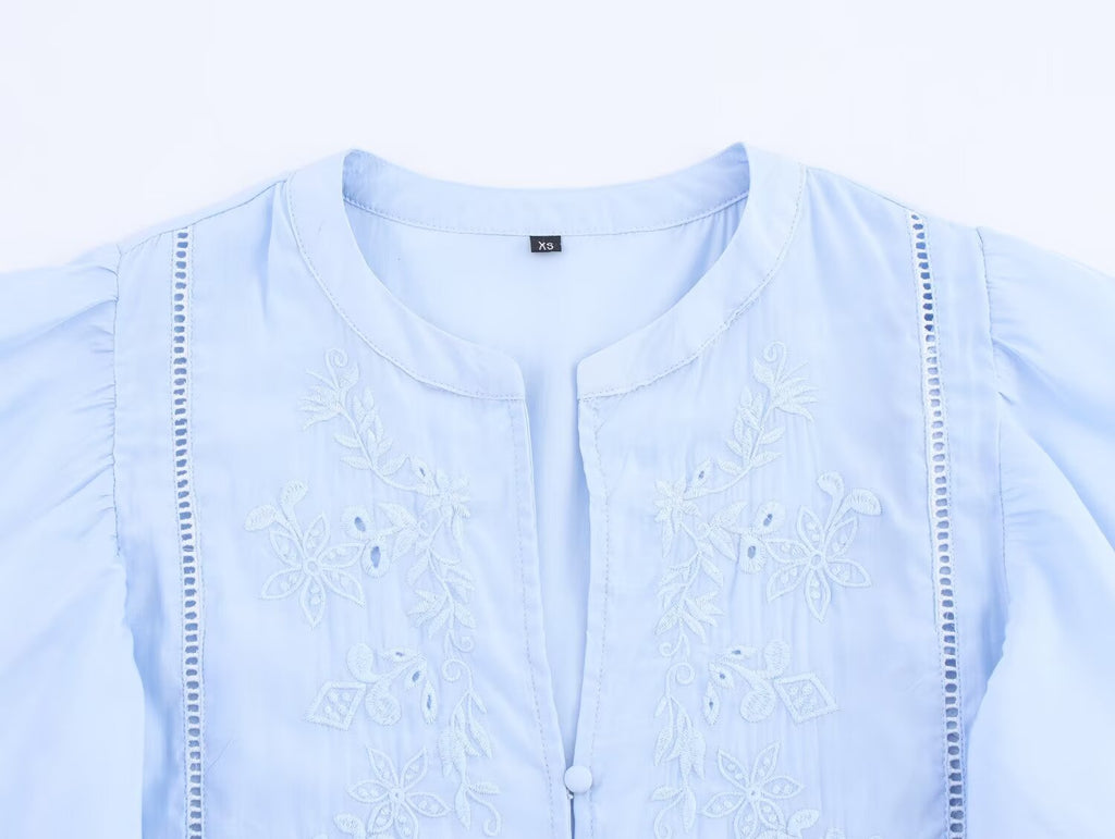 Women's Laminated Decoration Short Sleeve Shirt