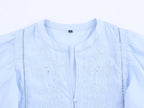 Women's Laminated Decoration Short Sleeve Shirt