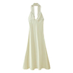 Women's Thin Scarf Silk Satin Texture Dress