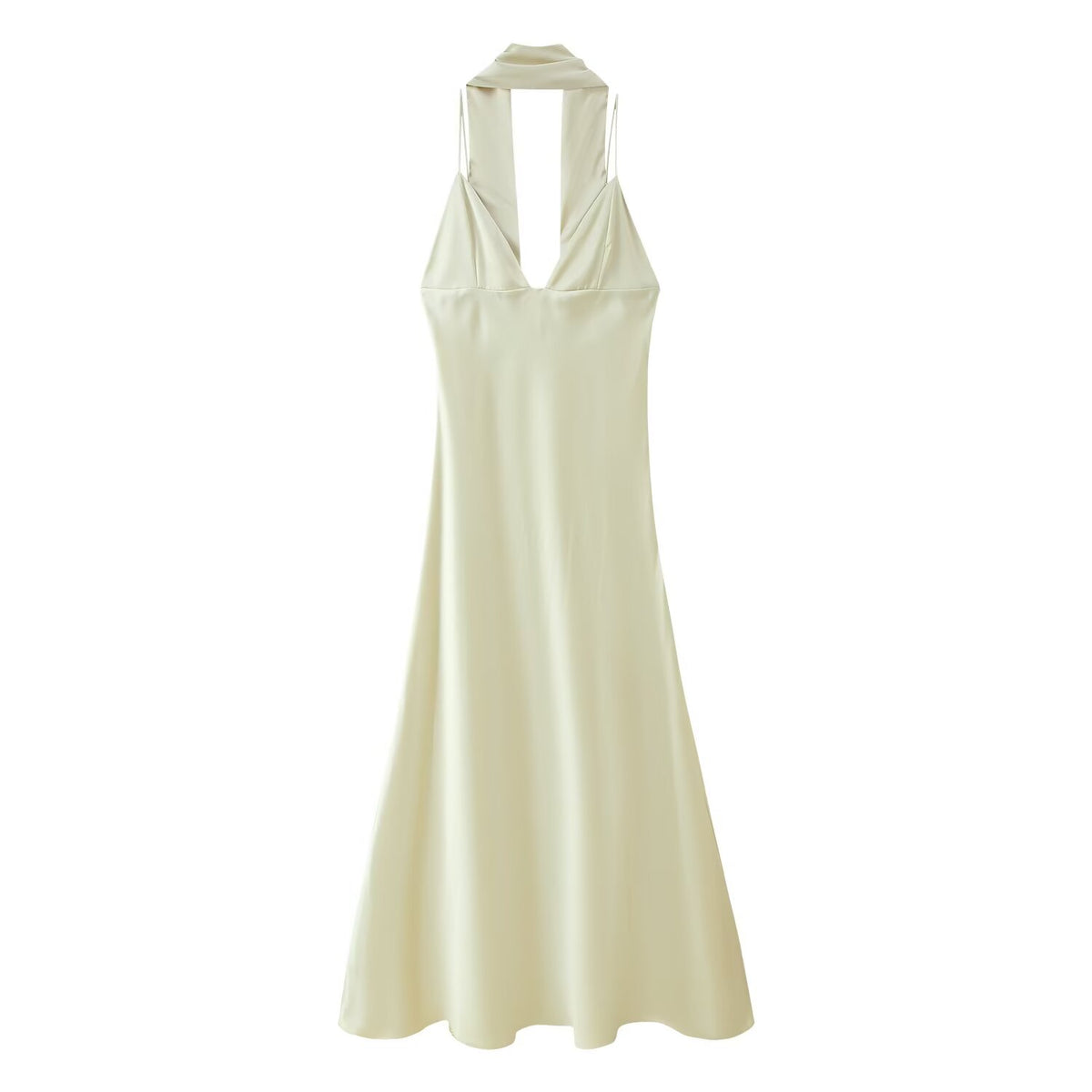 Women's Thin Scarf Silk Satin Texture Dress