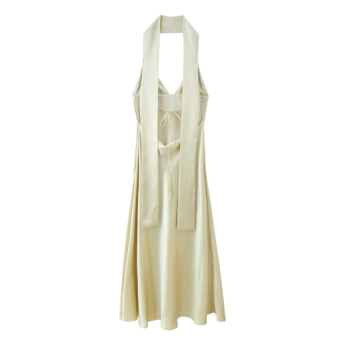 Women's Thin Scarf Silk Satin Texture Dress