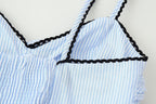 Women's French Striped Sleeveless Strap Dress
