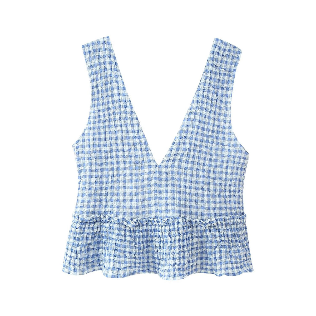 Women's Early Small Grid Top Skirt Set