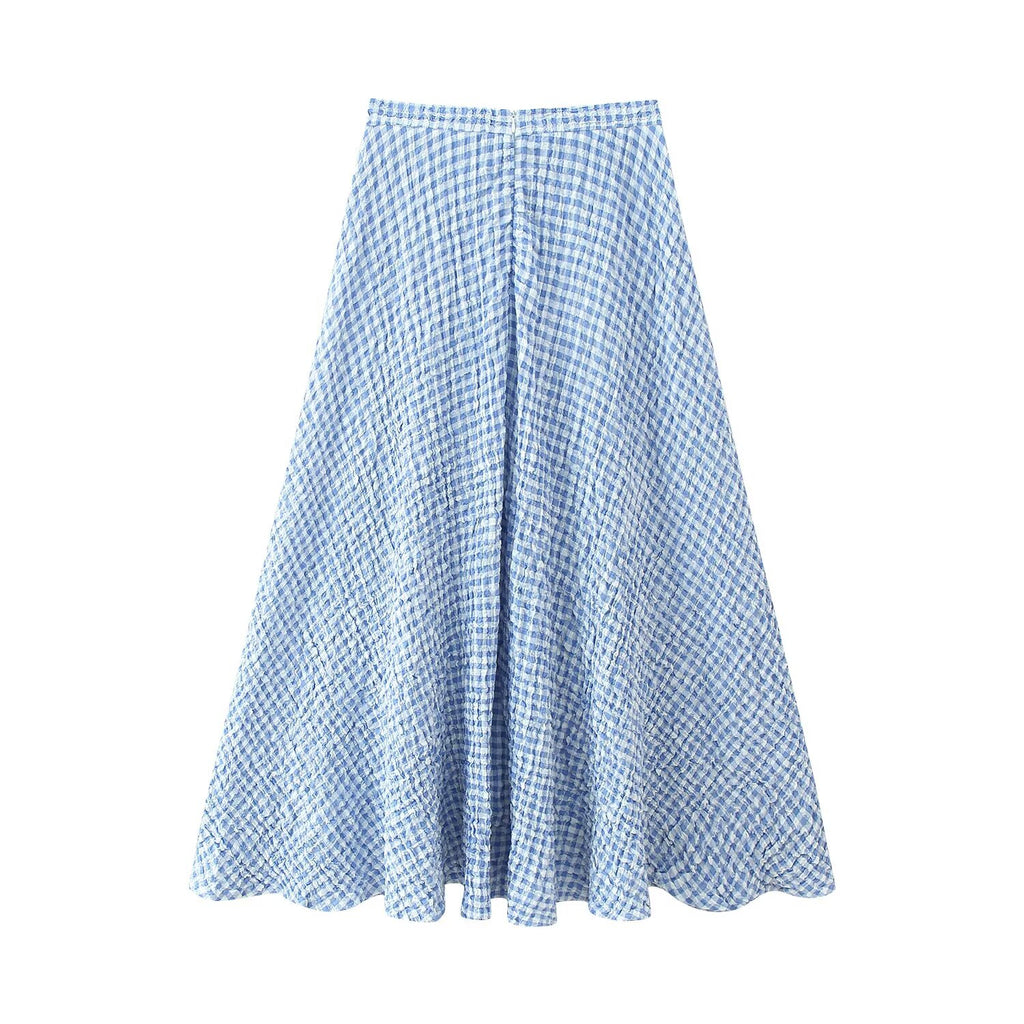 Women's Early Small Grid Top Skirt Set