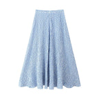 Women's Early Small Grid Top Skirt Set