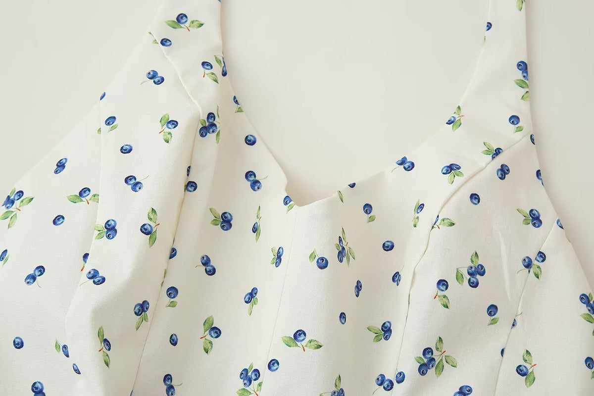Women's Floral Print Hanging Collar Top