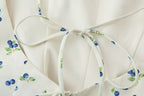 Women's Floral Print Hanging Collar Top