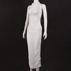 Women's Halter Backless Side Slit Bodycon Midi Dress