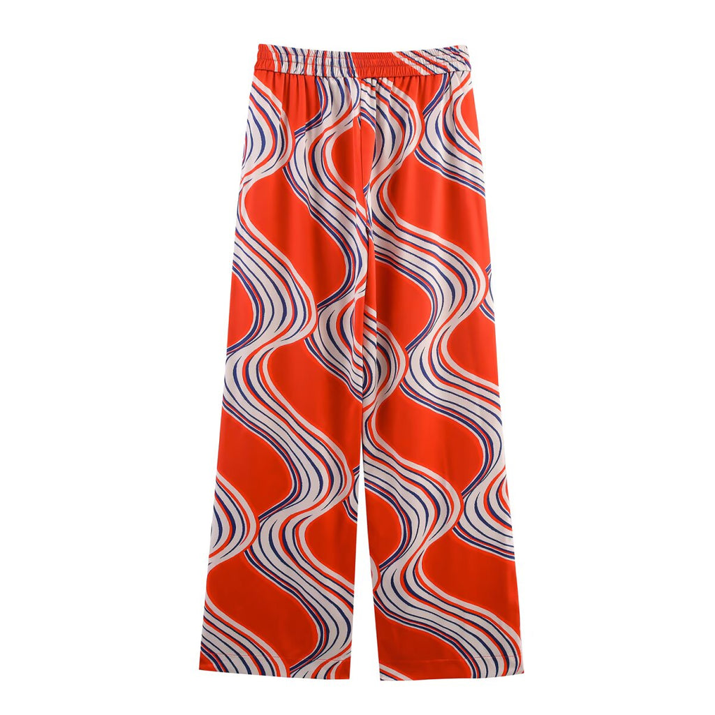 Clothing Bowknot Decoration Printed Shirt Trousers Sets