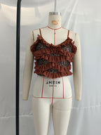 Stylish Simple Beaded Laminated Camisole