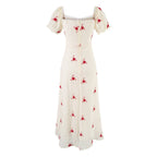 Women's Floral Embroidered Bodycon Midi Dress