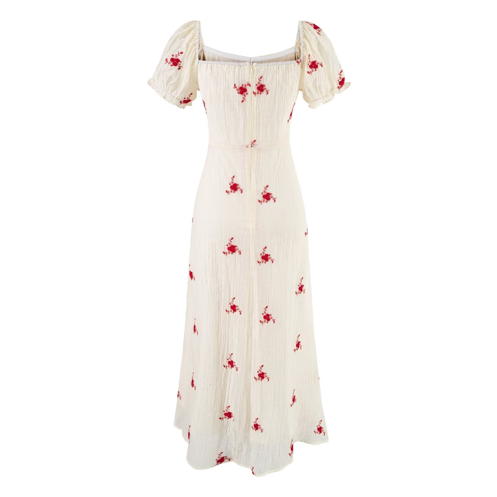 Women's Floral Embroidered Bodycon Midi Dress