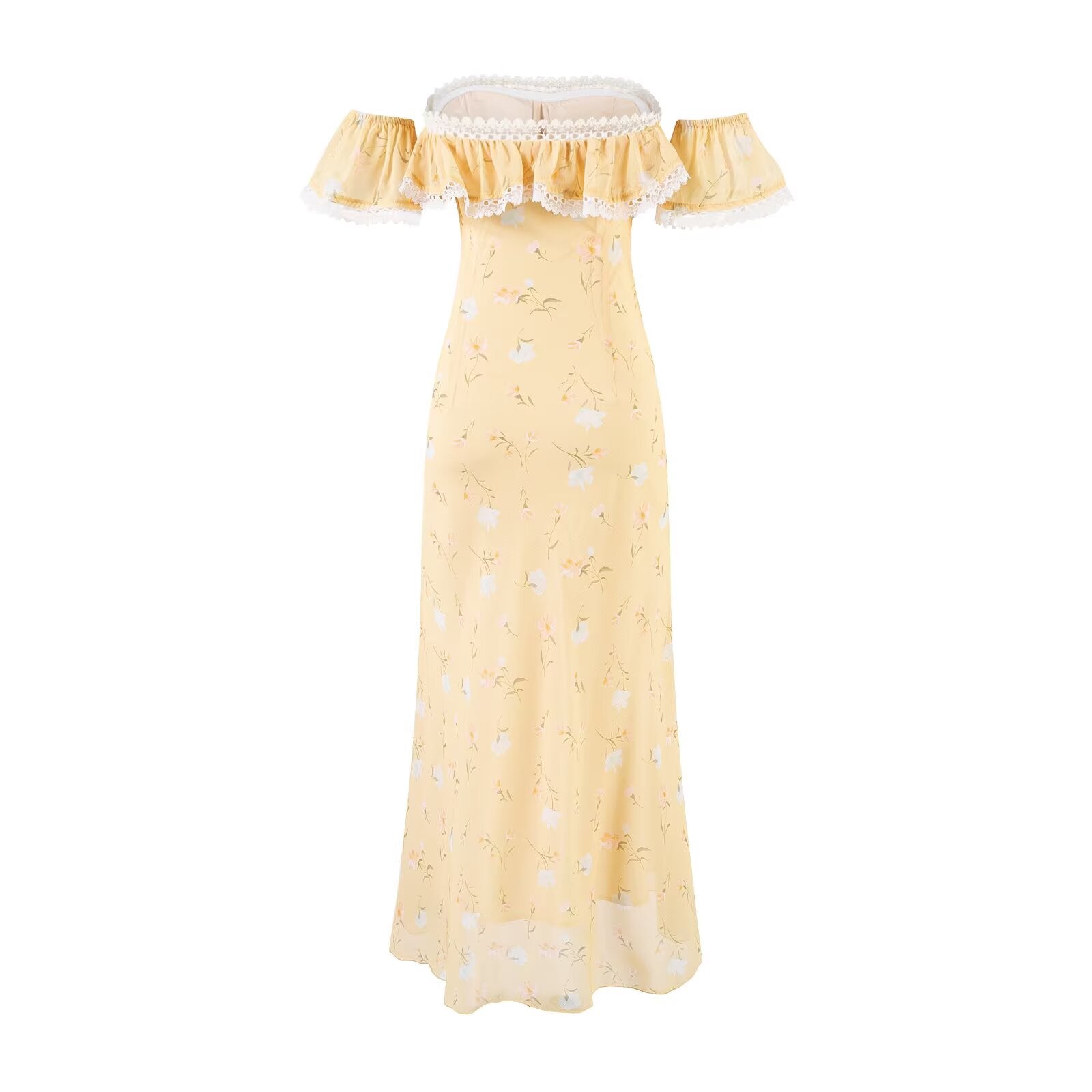 Women's Floral Lace Bodycon Midi Dress