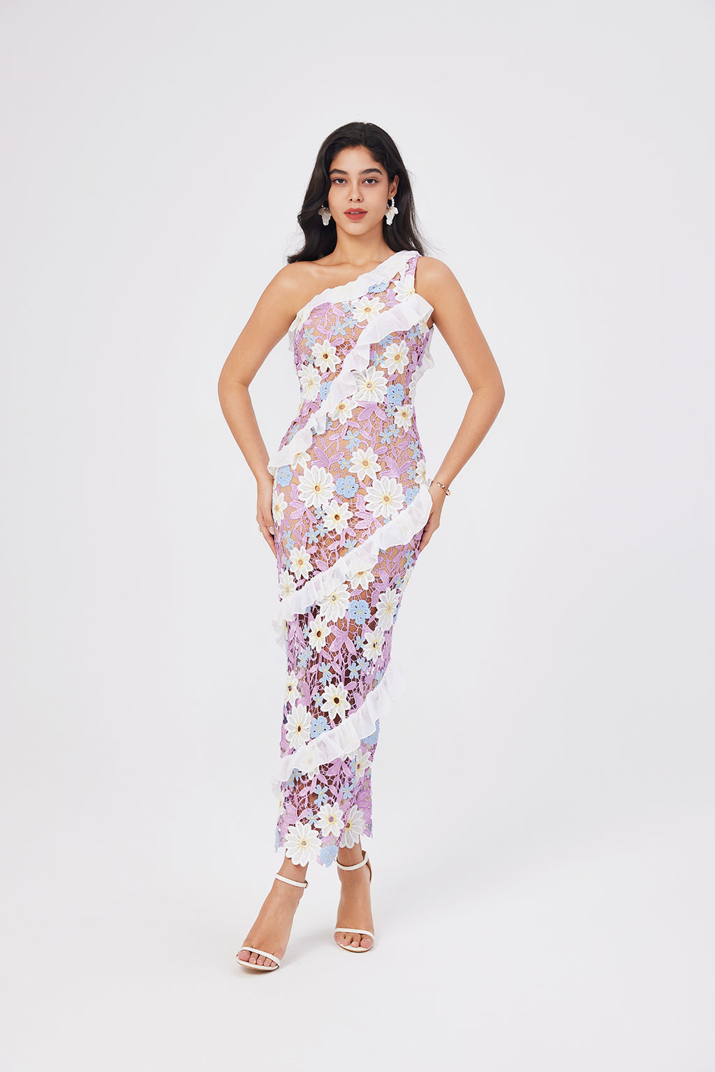 Women's 's Lace One-Shoulder Bodycon Dress