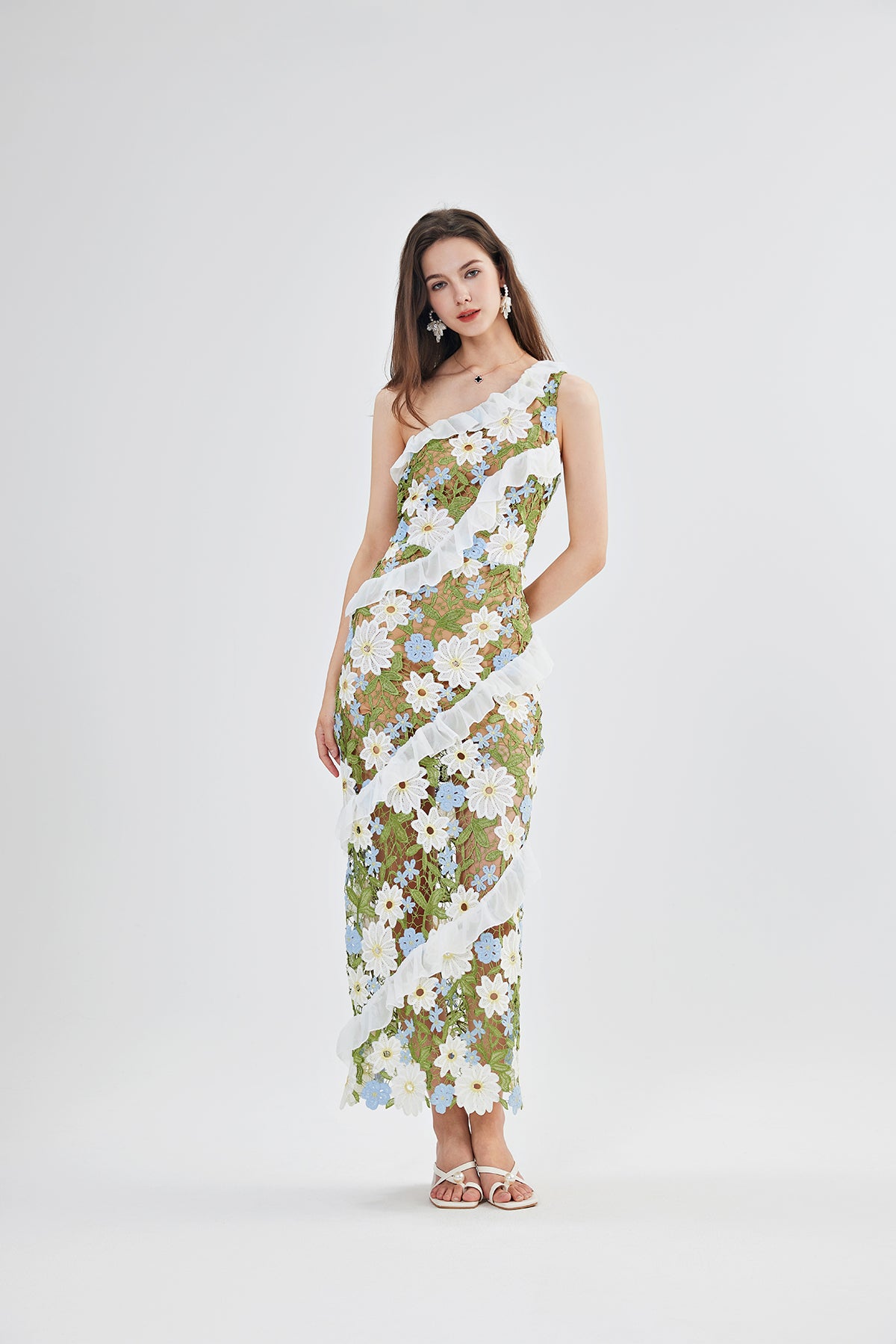 Women's 's Lace One-Shoulder Bodycon Dress