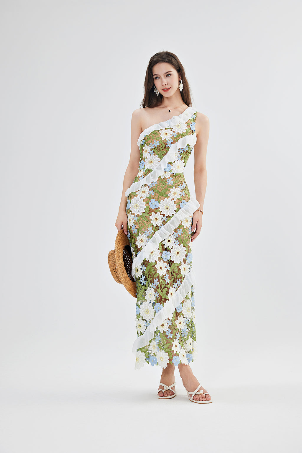 Women's 's Lace One-Shoulder Bodycon Dress