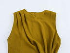 Women's Sleeveless Ruched A-Line Maxi Dress