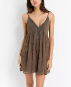 Beaded Sequin Embroidered Spaghetti-Strap Dress