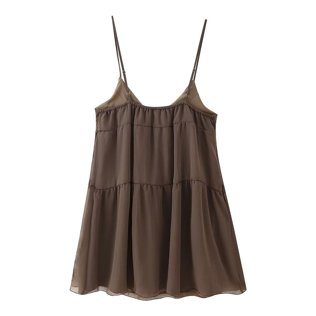 Beaded Sequin Embroidered Spaghetti-Strap Dress