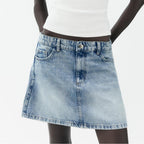 High Waist A Line Mini Skirt