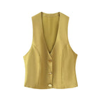 Women's Button Vest Top and Pants Separates