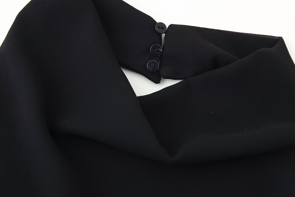 Women's Summer Women Clothing Laminated Decoration Hanging Collar Maxi Dress Women