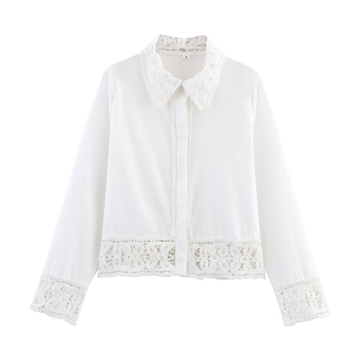 Summer Crocheted Detail Shirt Casual Shorts Set