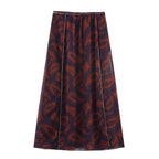 Women's Spring Simple Printed Top and Skirt Two-Piece Set