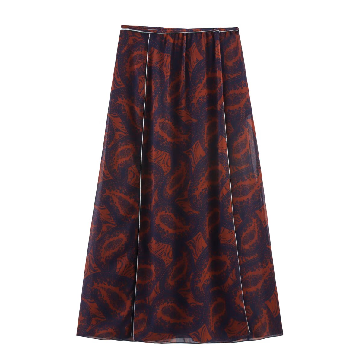 Women's Spring Simple Printed Top and Skirt Two-Piece Set