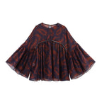 Women's Spring Simple Printed Top and Skirt Two-Piece Set