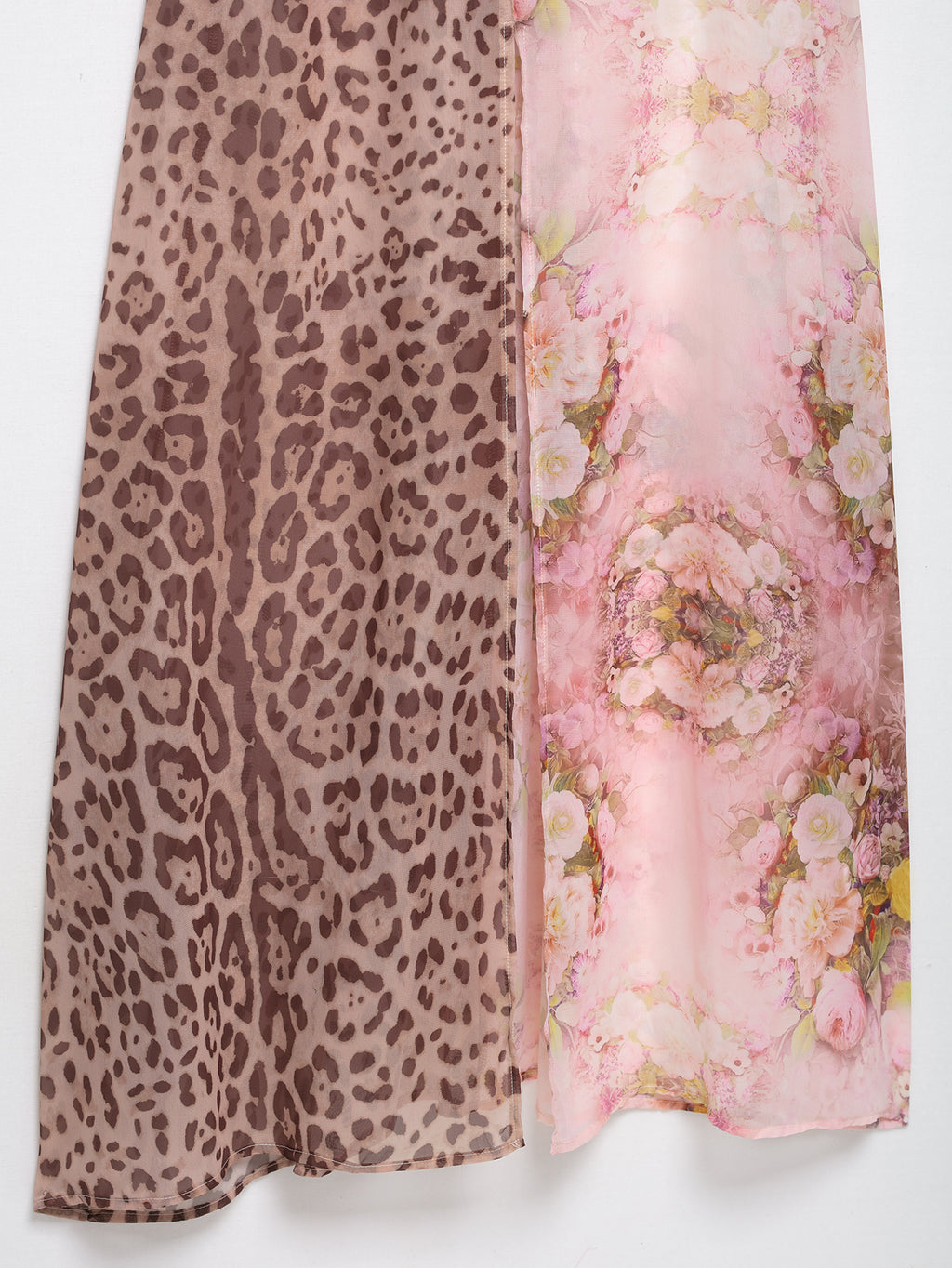 Women's Color Contrast Printed Lace Slim Fit Patchwork Dress