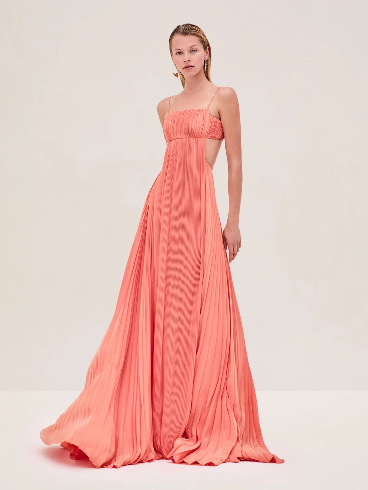 Women's Cami Dress Pleated Backless Dress